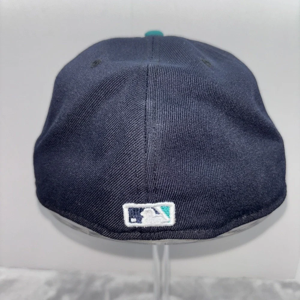 New Era 59FIFTY Seattle Mariners Hat Navy Teal On-Field Fitted Cap 7 5/8 MLB